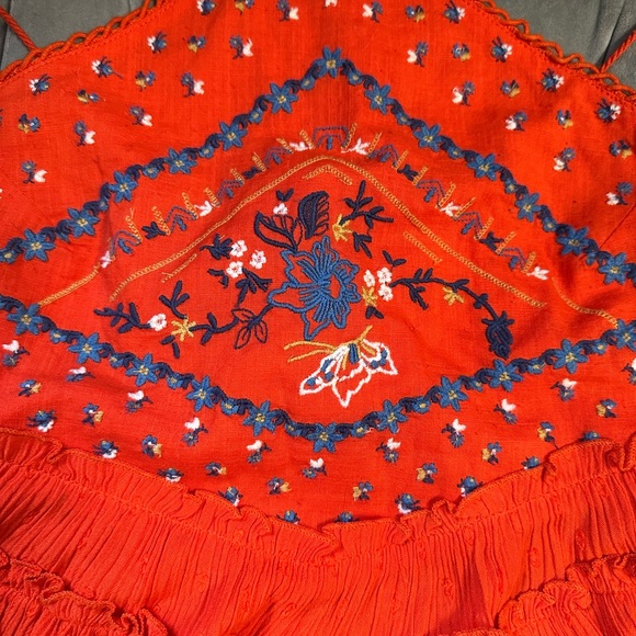 Free People Orange Embroidered Camisole - Picture 2 of 4